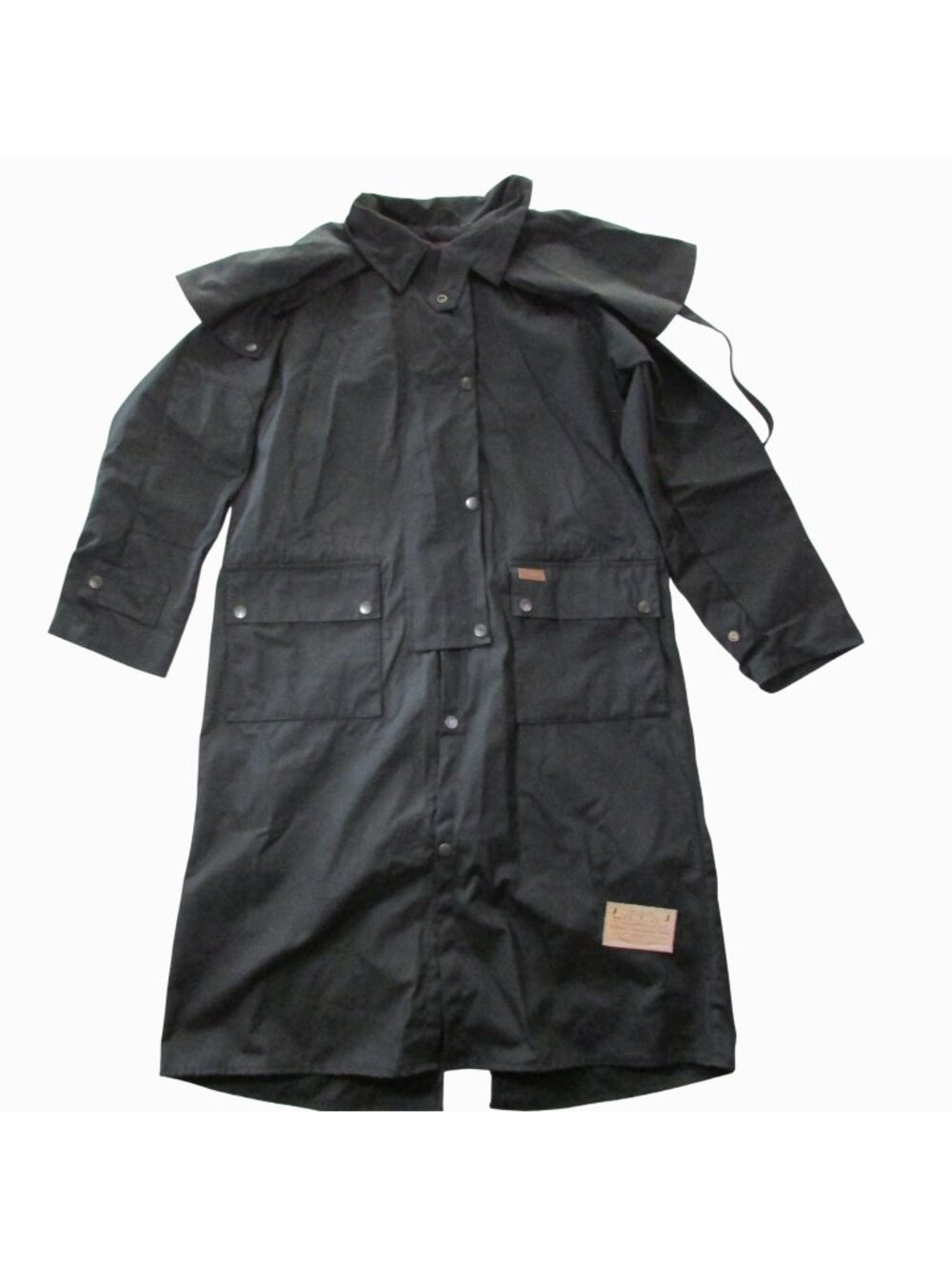 Outback Trading Co Men's SM Low Rider Duster Coat Oilskin Canvas Black